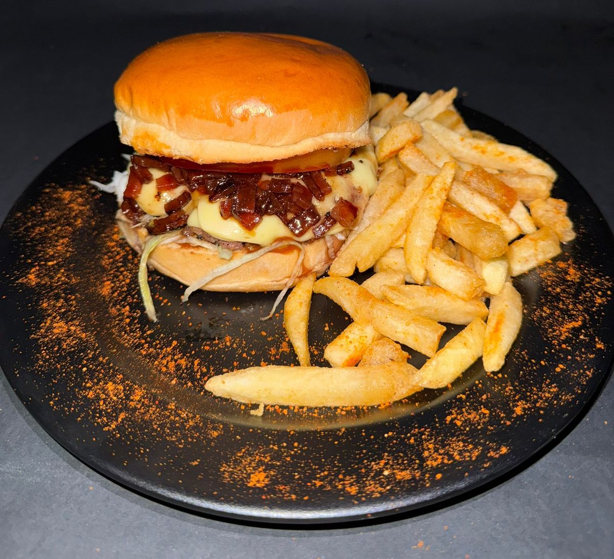 Hamburguesa sweet bite + Papas - Menu La Mordida Fusa