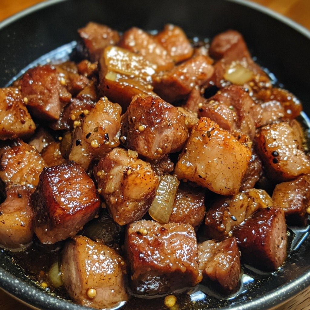 Panceta de Cerdo al barril con Yuca - Menu La Mordida Fusa